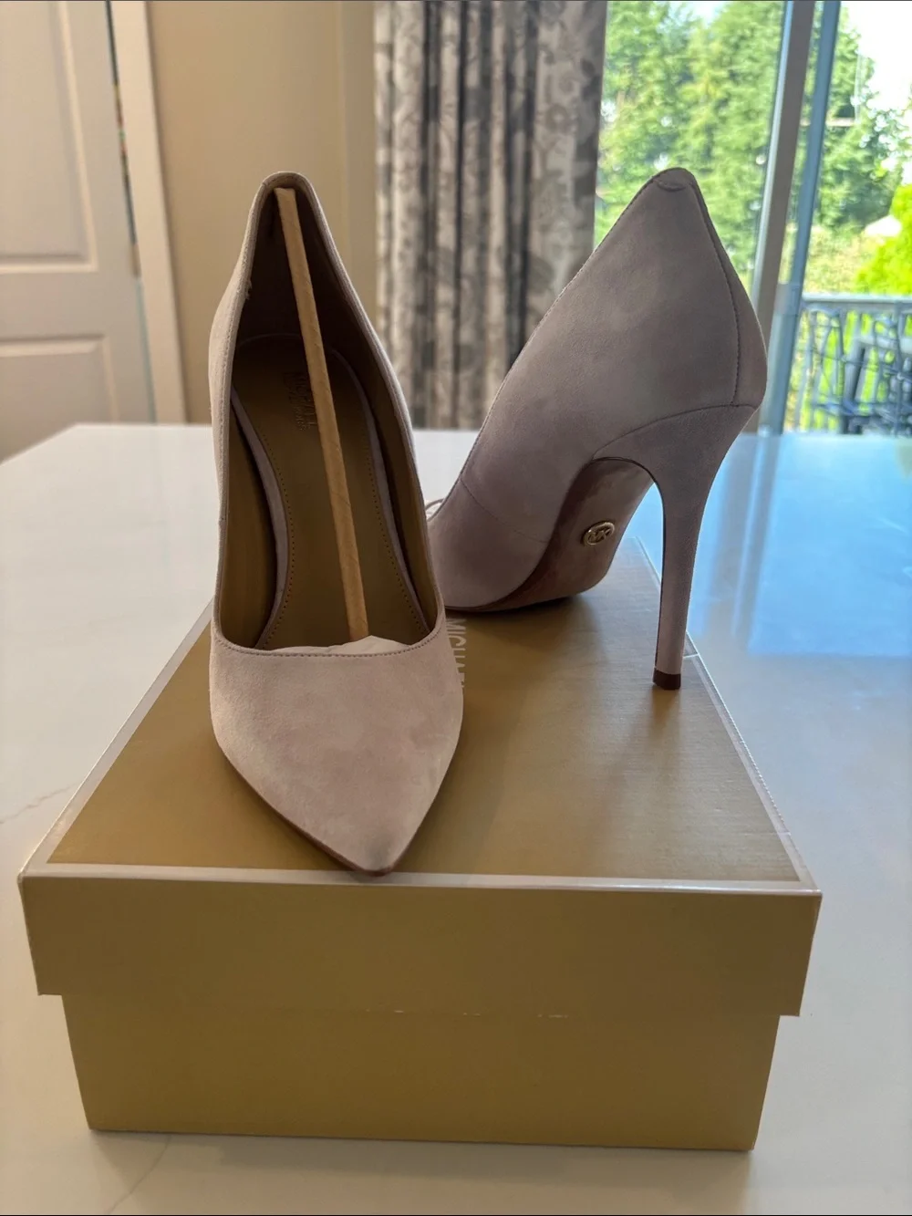 Michael Kors Lavender Mist Suede Pointed-Toe Stiletto Pumps
